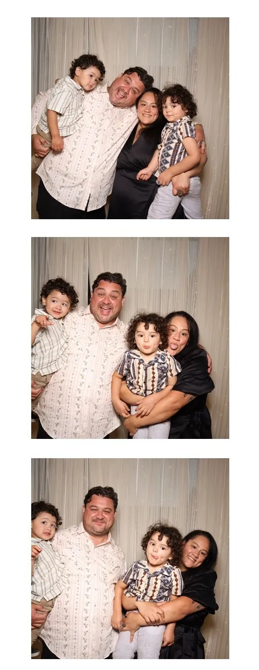 Family photobooth strip, three frames
