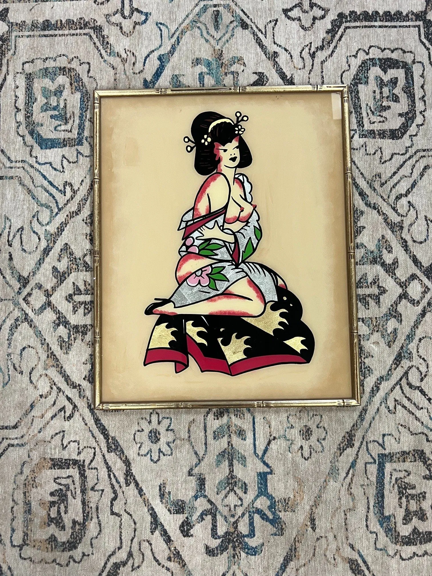 GEISHA — PAINTED GLASS