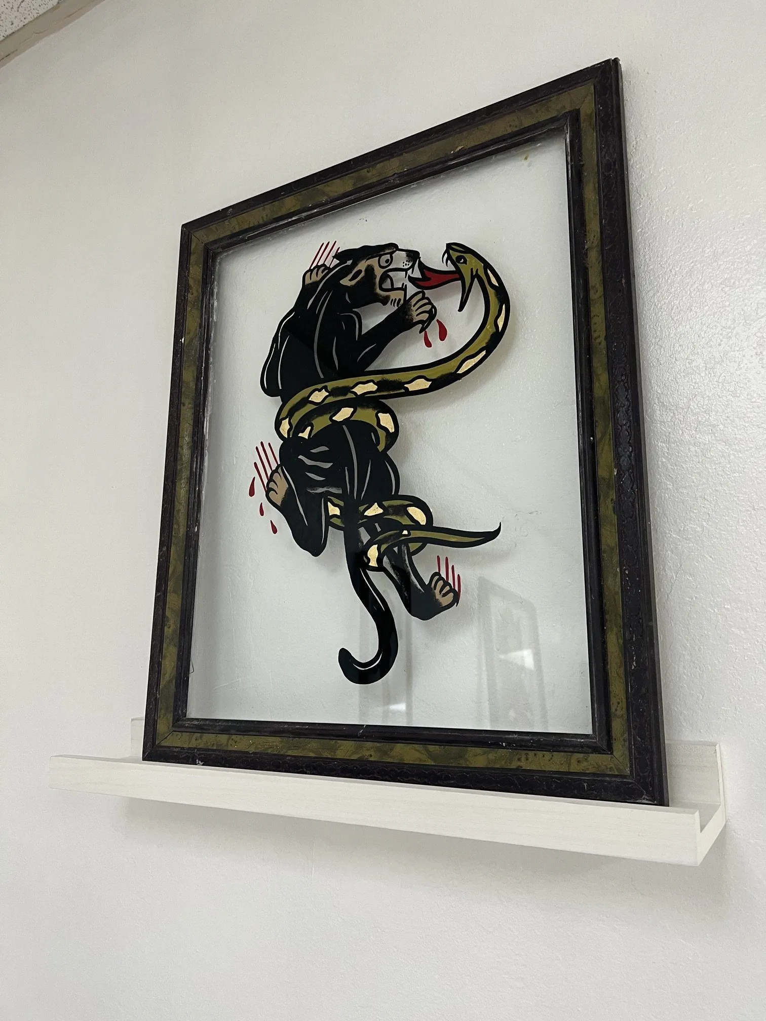 PANTHER & SNAKE — PAINTED GLASS