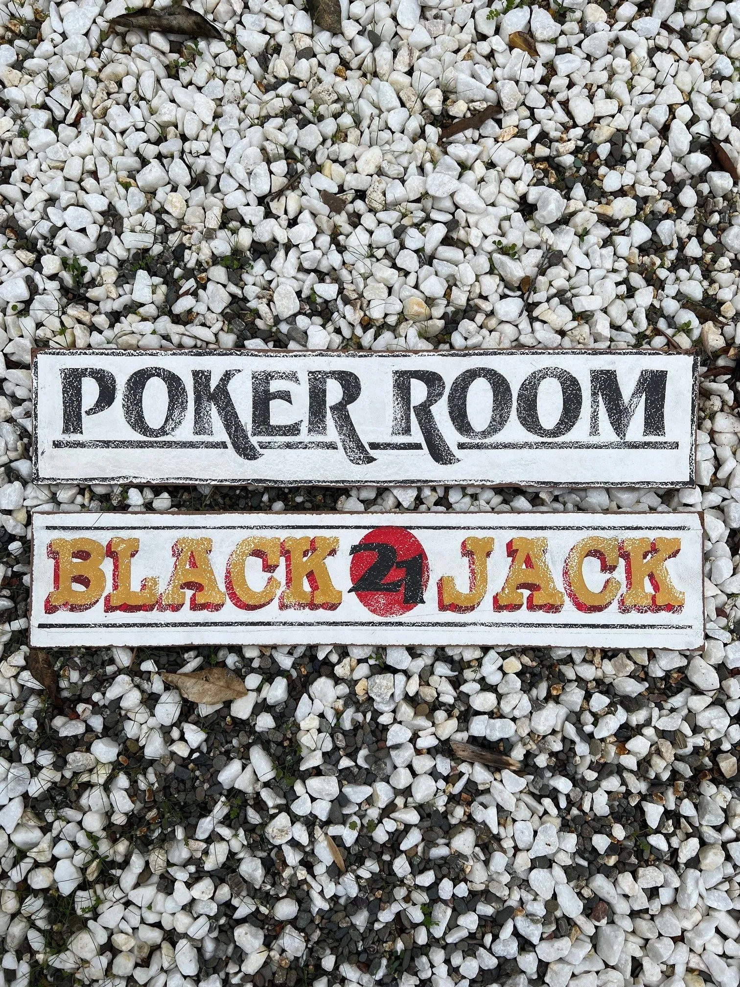 POKER ROOM — VINTAGE HAND-PAINTED SIGNS