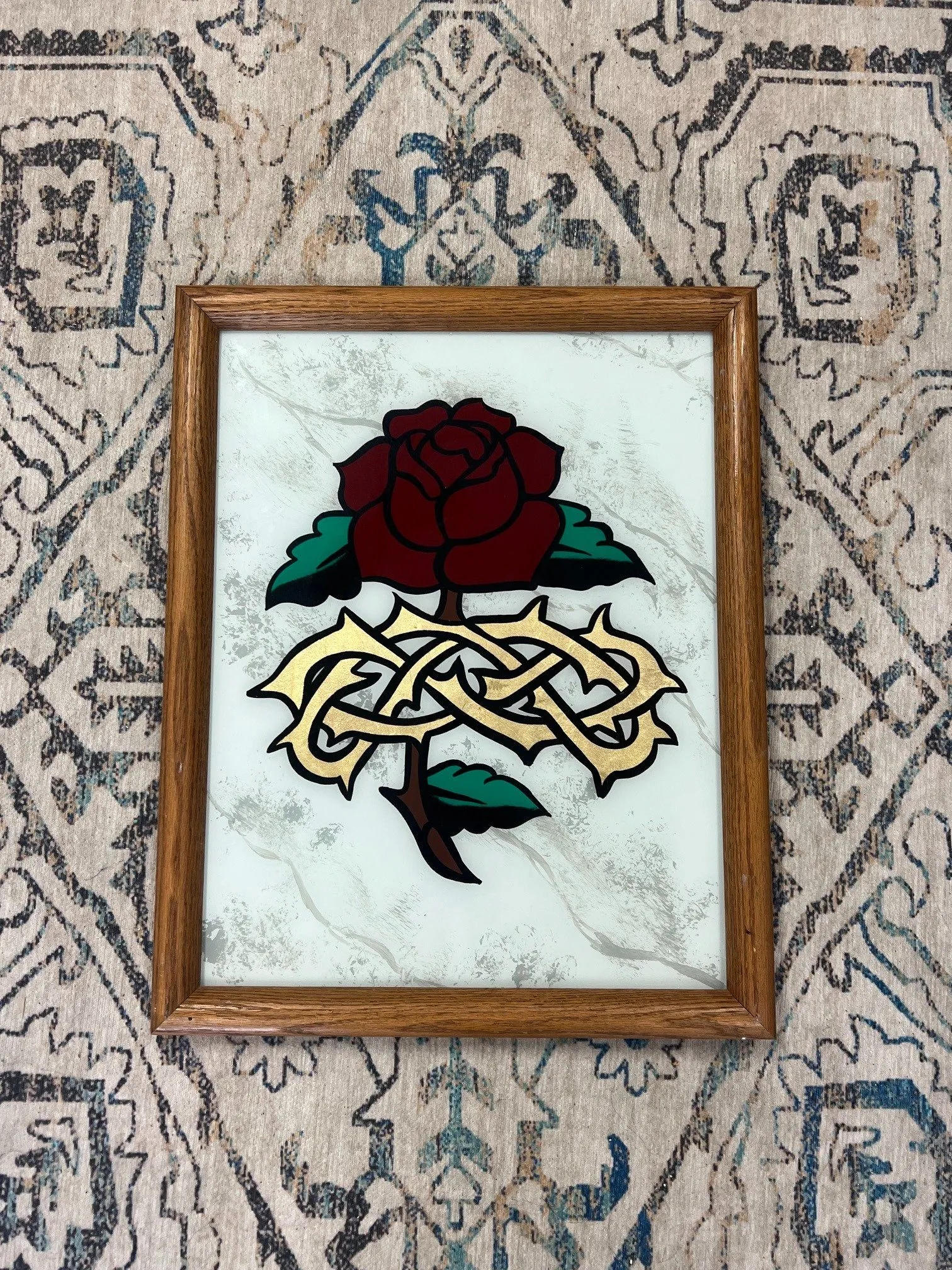 ROSE — PAINTED GLASS